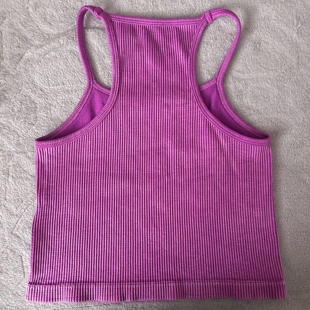 Aura • Ribbed Racerback Tank & High Waisted Short Set - Picture 3 of 4